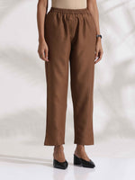 Thumbnail for trueBrowns Maroon Slub Highslit Kurta Set