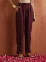 Thumbnail for trueBrowns Brown Floral Print Kaftan Kurta Set - Distacart