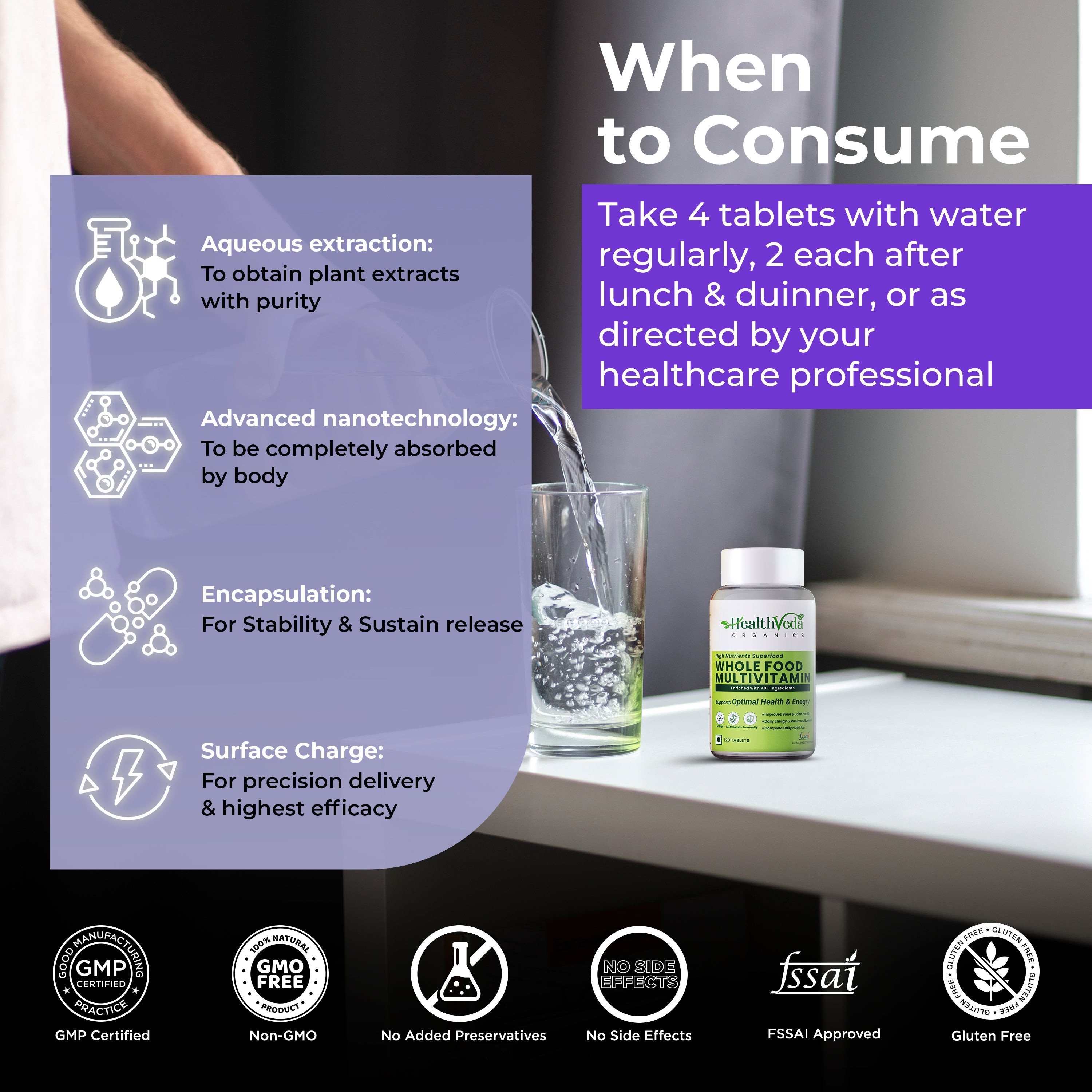 Health Veda Organics Whole Food Multivitamin Veg Tablets - Distacart