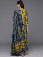 Thumbnail for Varanga Women Mustard Floral Printed Embellished Kurta With Bottom And Dupatta - Distacart