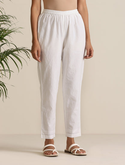 trueBrowns White Cotton Embroidered Co-ord Set - Distacart