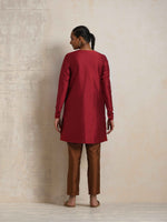 Thumbnail for trueBrowns Red Silk Kurta Co-ord Set