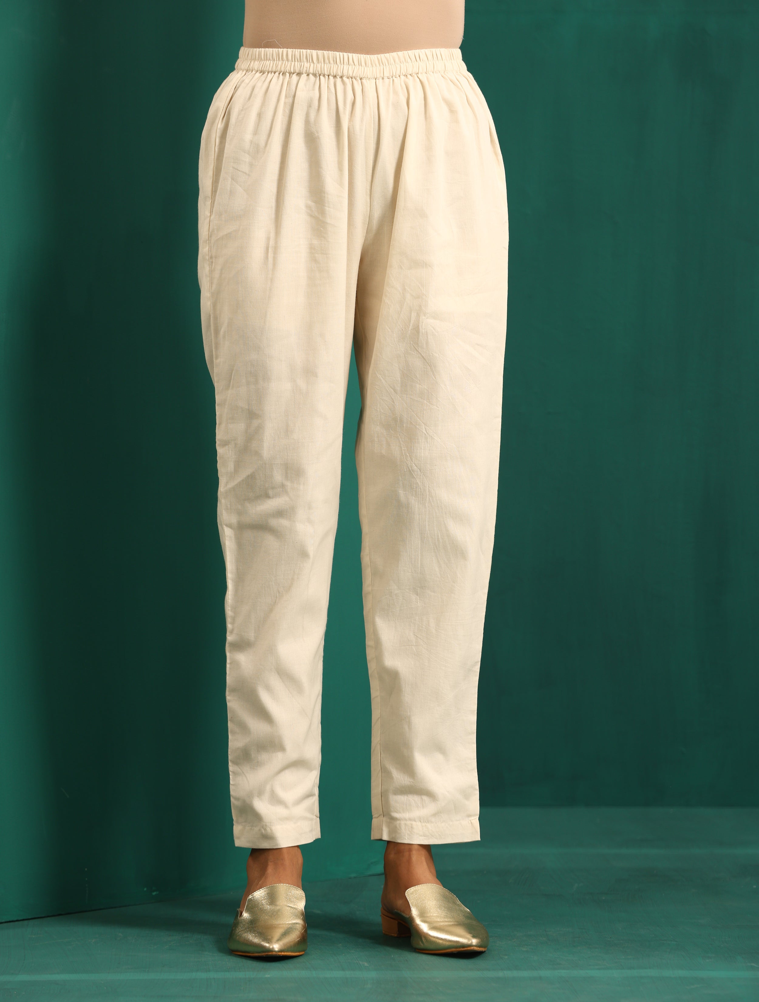 trueBrowns Ivory Rhombus Cotton Sleeveless Co-Ord Set - Distacart