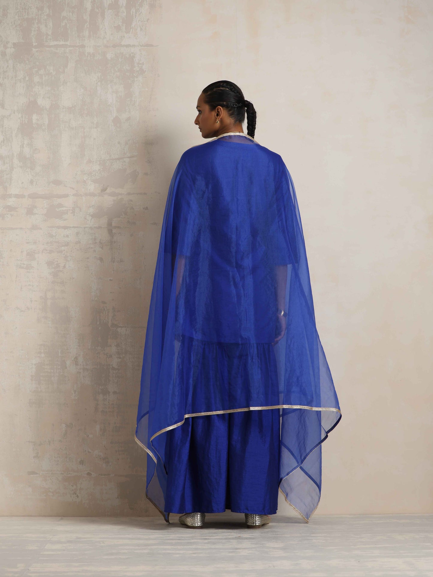 trueBrowns Electric Blue Sharara Dupatta Set - Distacart