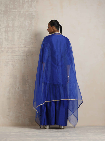 trueBrowns Electric Blue Sharara Dupatta Set - Distacart