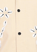 Thumbnail for Fabmade Men’S Beige Linen Embroidered Resort Shirt - Distacart