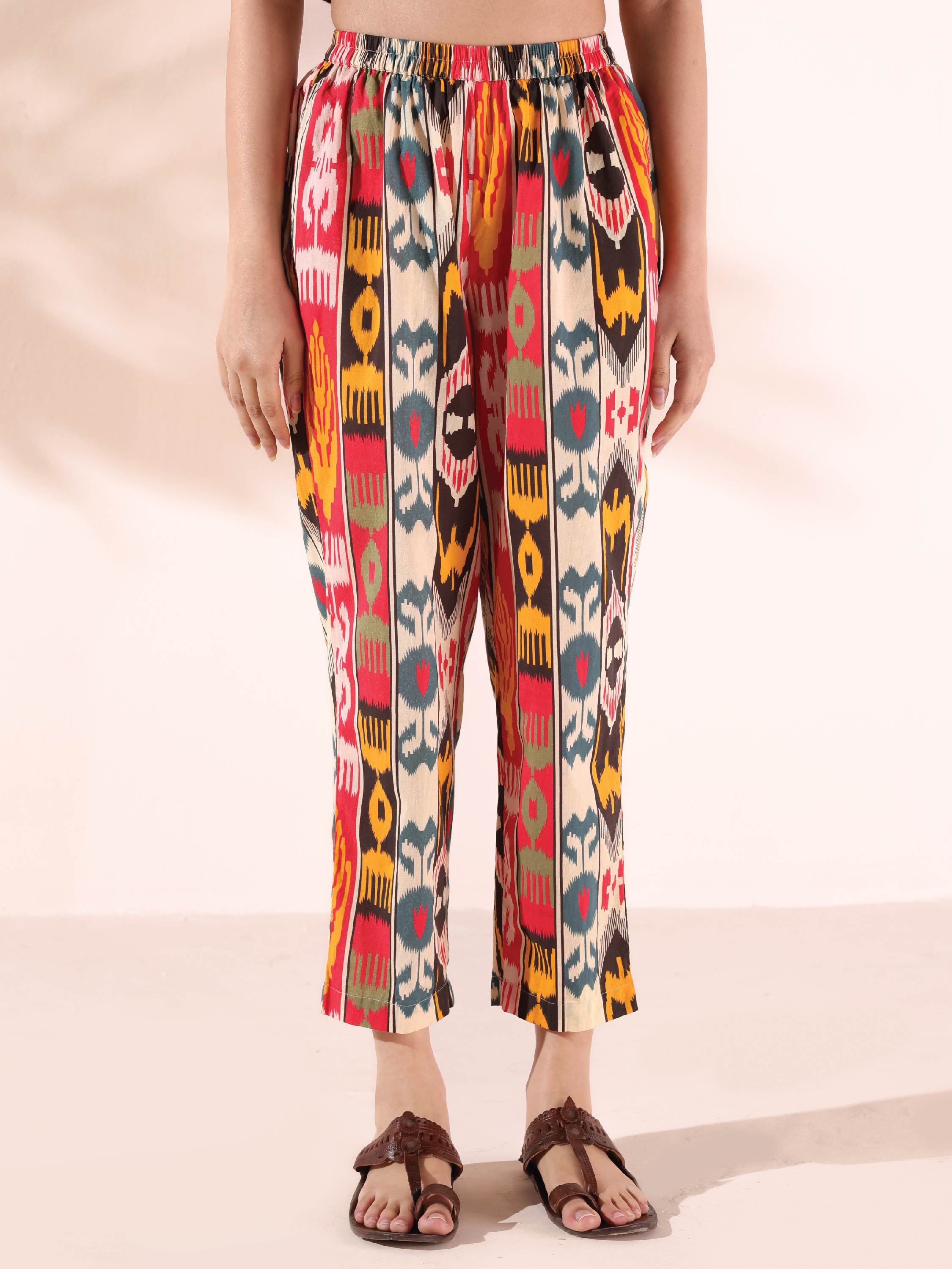 trueBrowns Cola Cotton Ikat Kurta Pant Set - Distacart