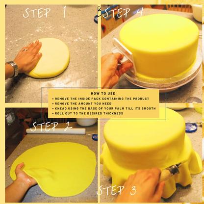 lemon yellow sugarpaste 250 gms