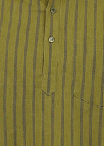 Thumbnail for Fabmade Olive Stripe Linen Kurta Set - Distacart