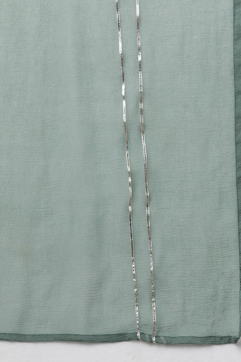 Ahika Teal Poly Silk Embroidered Kurta Trousers With Dupatta