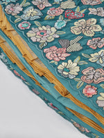 Thumbnail for House of Panchhi Turquoise Blue Georgette Sequins And Thread Embroidery Lehenga Choli & Dupatta - Distacart