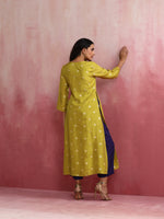Thumbnail for trueBrowns Lime Viscose Silk Kurta Set - Distacart