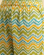 Thumbnail for Varanga Women Green Floral Printed A-Line Kurta Paired With Printed Palazzo And Chiffon Dupatta - Distacart