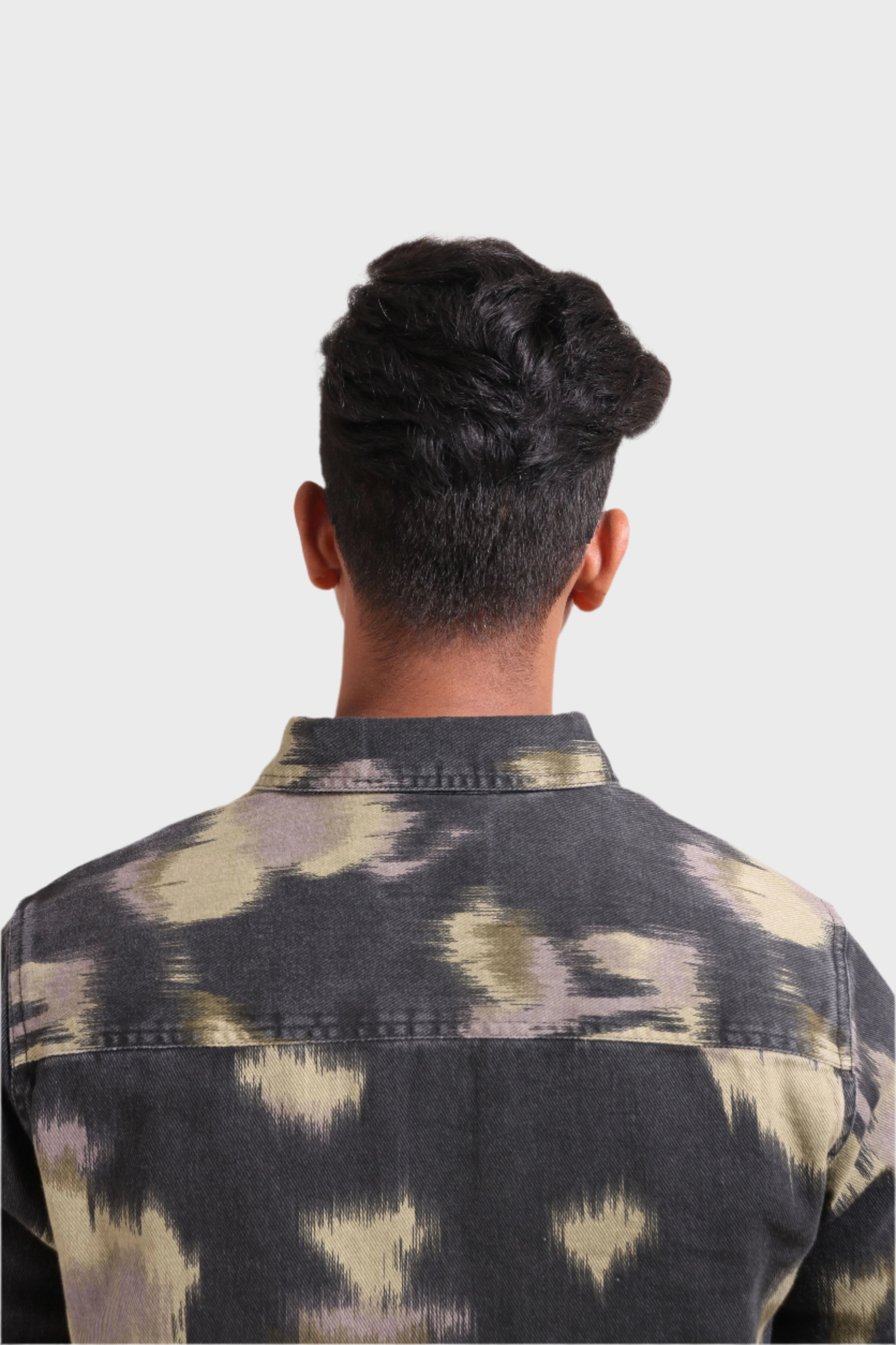 Xkind Light Green Printed Denim Shacket