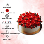Thumbnail for sugar flowers for cake cupcake decoration red 120 gms