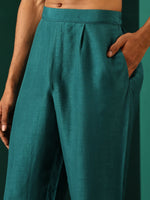 Thumbnail for trueBrowns Men's Teal Silk Co-ord Set - Distacart