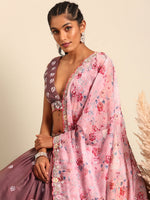 Thumbnail for House of Panchhi Rose Gold Chinon Sequins Embroidery Lehenga Choli & Dupatta - Distacart