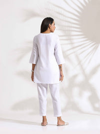 Thumbnail for trueBrowns White Slub Co-ord Set
