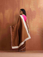 Thumbnail for trueBrowns Brown Silk Ready To Wear Saree