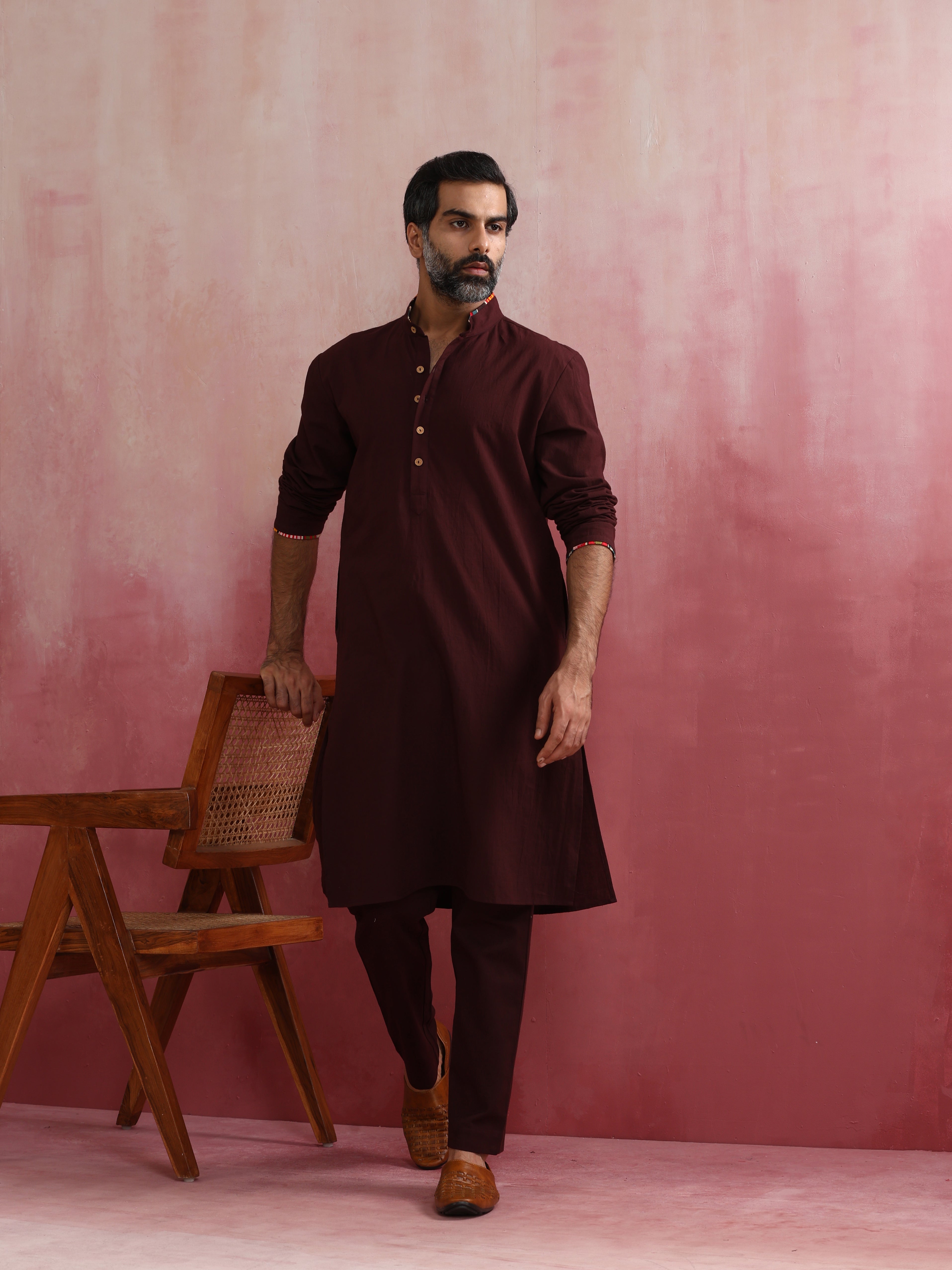 trueBrowns Men's Cola Mandarin Collar Kurta - Distacart