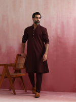 Thumbnail for trueBrowns Men's Cola Mandarin Collar Kurta - Distacart