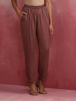 Thumbnail for trueBrowns Red Modal Straight Fit Kurta Set - Distacart