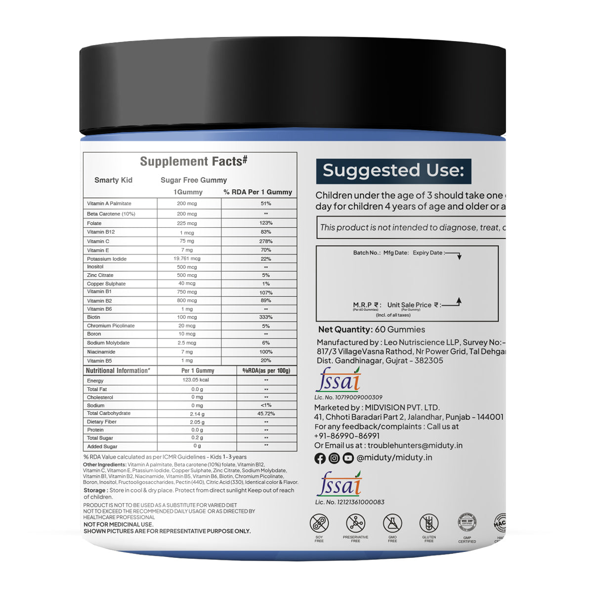 Miduty by Palak Notes Smarty Kids Multivitamin Gummies