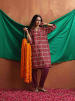 Thumbnail for trueBrowns Beige Mandala Print Kurta Co-ord Set