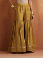 Thumbnail for trueBrowns Gold Tissue Sharara Dupatta Set