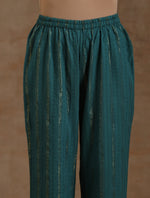 Thumbnail for trueBrowns Deep Sea Gold Cotton Kalidar Kurta Set - Distacart