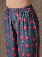 Thumbnail for trueBrowns Blue Pink Printed Silk Co-Ord Set - Distacart