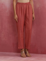 Thumbnail for trueBrowns Peach Cotton Dobby Kurta Set - Distacart