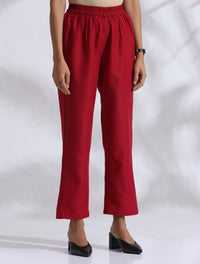 Thumbnail for trueBrowns Maroon Slub Kurta Co-ord Set