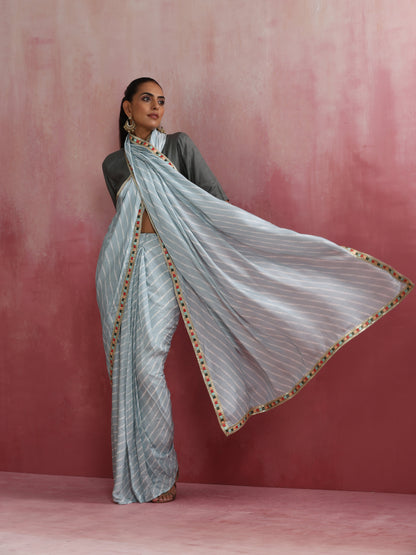 trueBrowns Grey Muslin Silk Saree - Distacart