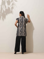 Thumbnail for trueBrowns Beige Cotton Geometric Print Jacket Co-ord Set