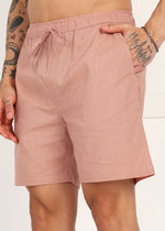 Thumbnail for Fabmade Men’S Peach Linen Shorts - Distacart