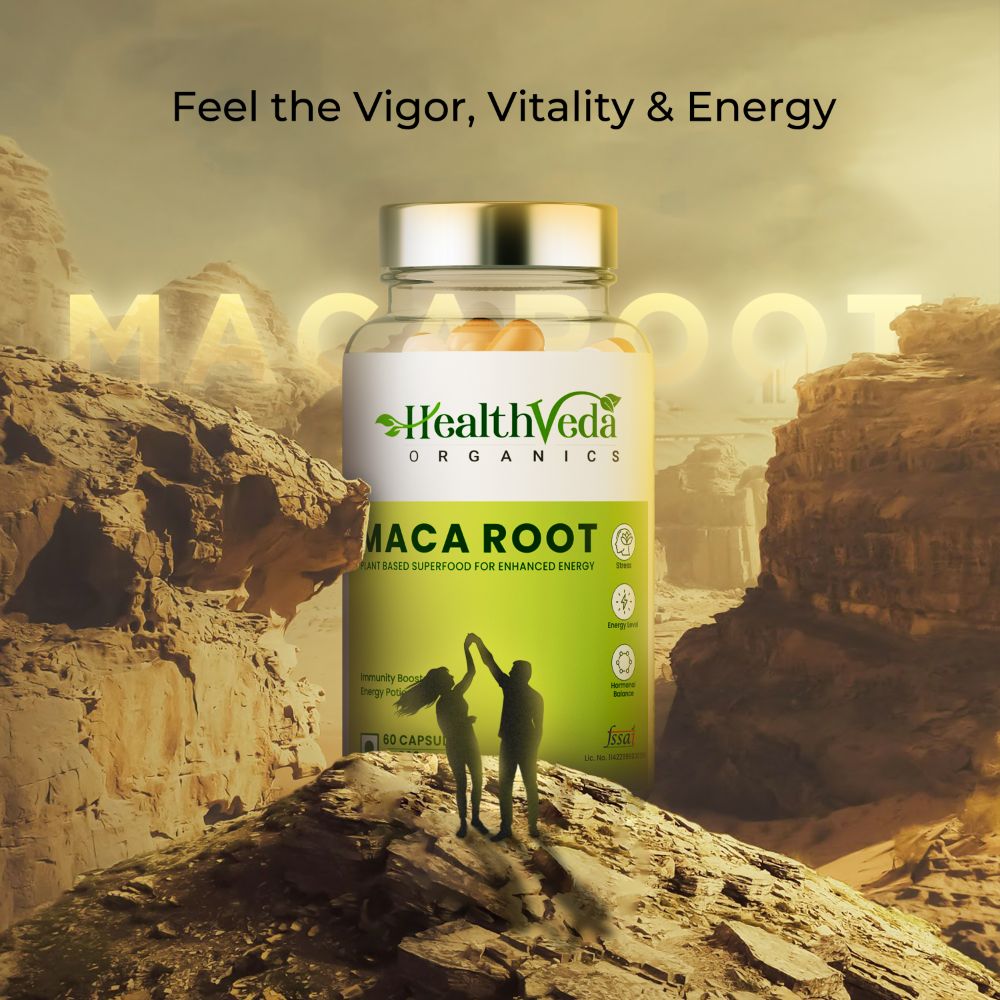 Health Veda Organics Maca Root Capsules - Distacart