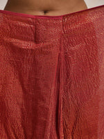 Thumbnail for trueBrowns Maroon Gold Metallic Ready To Wear Saree - Distacart