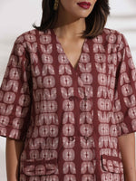 Thumbnail for trueBrowns Brown Cotton Print Jacket Top & Short Co-ord Set