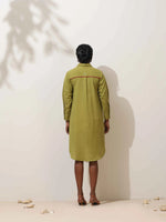 Thumbnail for trueBrowns Pear Green Cotton Linen Dress