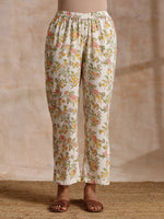 Thumbnail for trueBrowns White Multi Color Overall Block Print Cotton Kurta Pant Set - Distacart