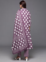 Thumbnail for Varanga Women Floral Printed Straight Kurta With Tonal Printed Bottom And Dupatta - Distacart
