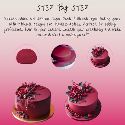 burgundy fondant edible sugarpaste 1kg