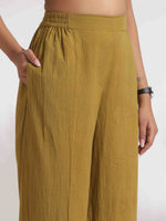 Thumbnail for trueBrowns Green Cotton Print Top & Flared Pants Co-ord Set