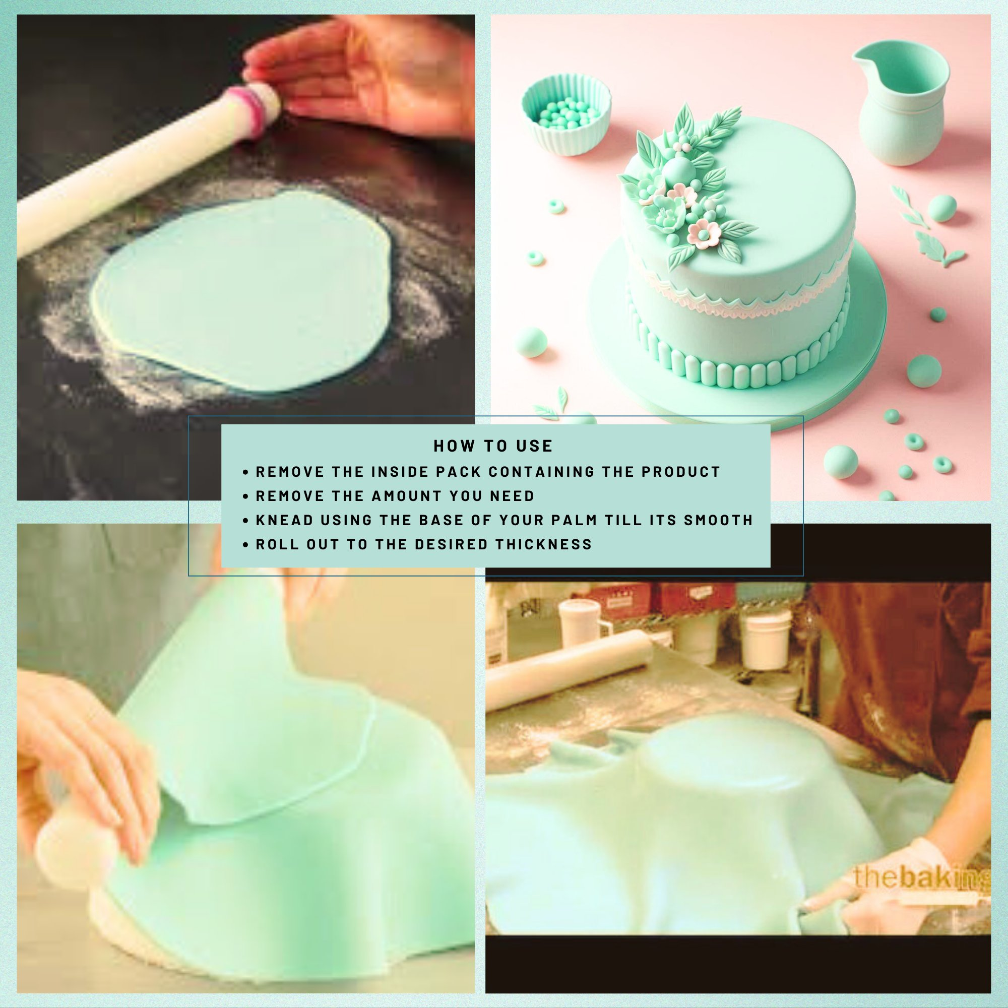 mint green sugarpaste 1 kg