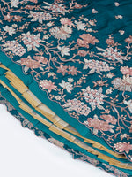 Thumbnail for House of Panchhi Olive Pure Georgette Sequins And Thread Embroidery Lehenga Choli & Dupatta - Distacart