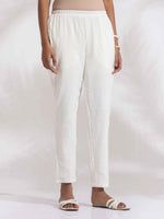 Thumbnail for trueBrowns White Cotton A-line Kurta Set