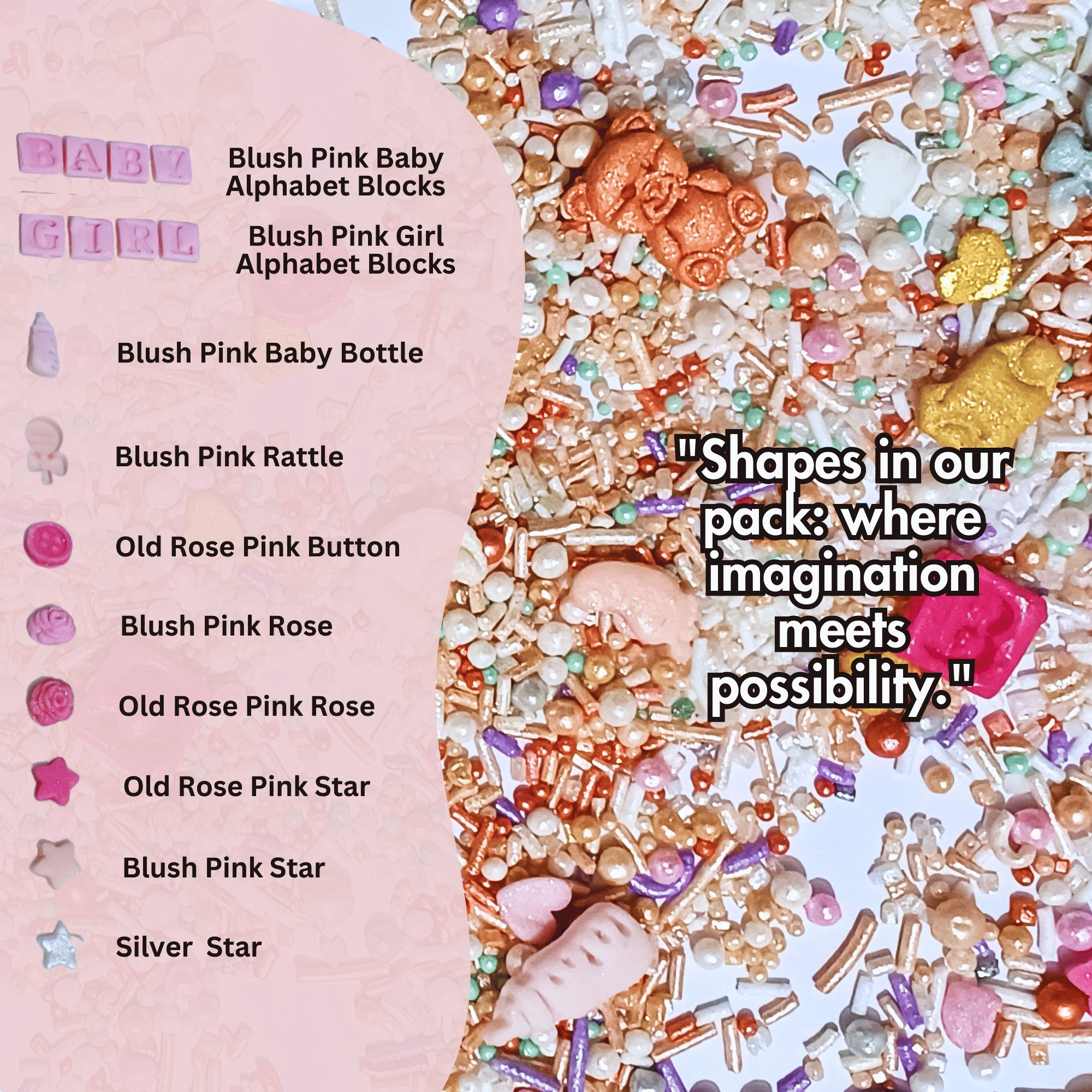 confect girls baby shower sprinkles edible sprinkles pack of 5 baby shower 14