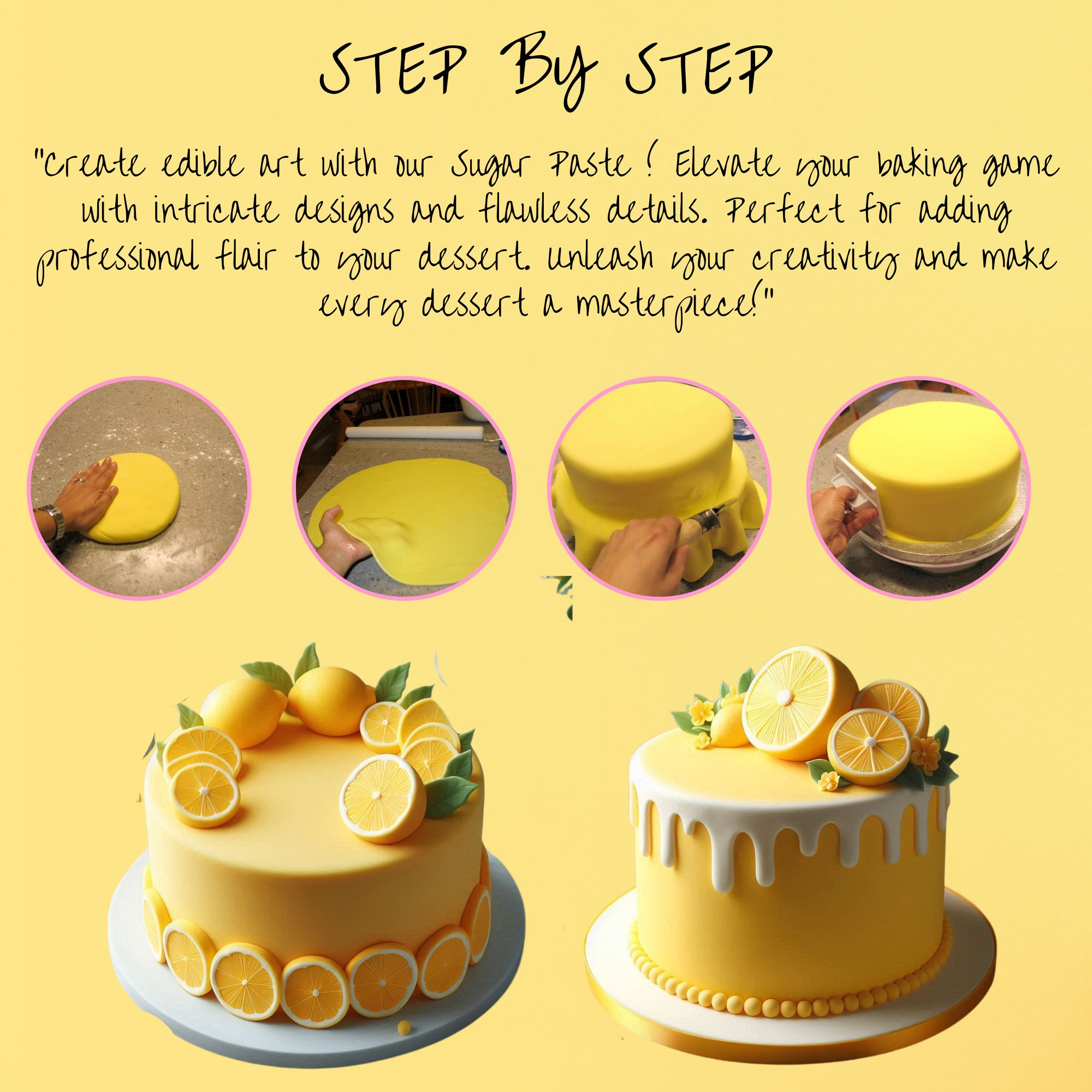 lemon yellow fondant edible sugarpaste 1kg