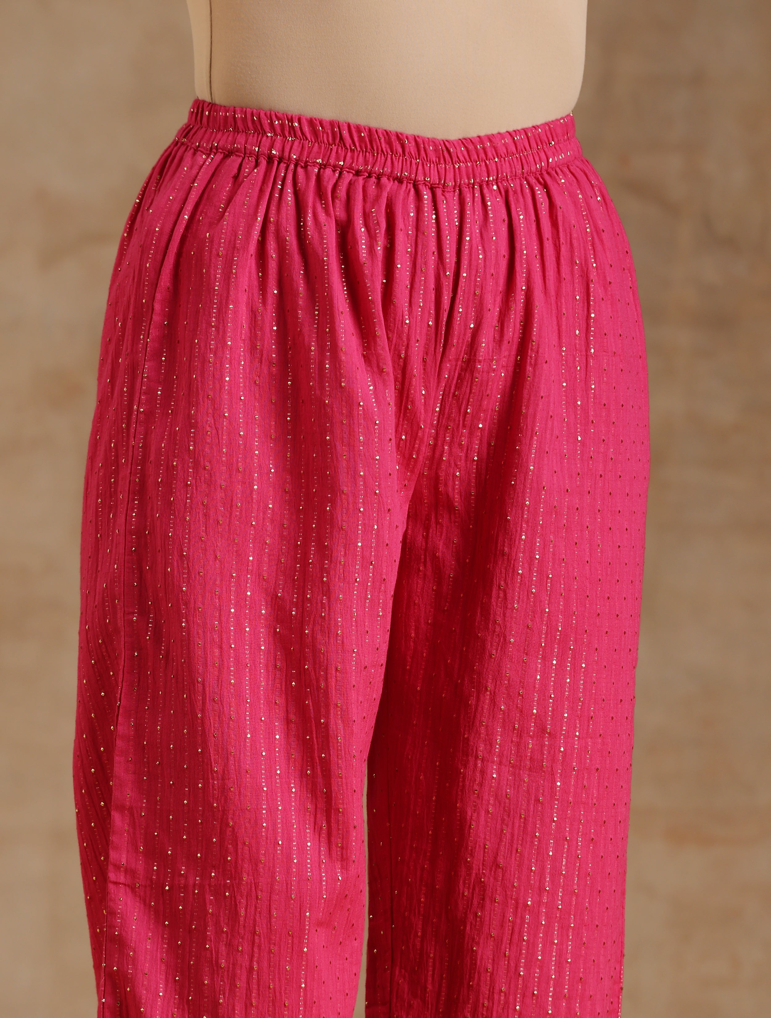 trueBrowns Pink Gold Cotton Short Co-Ord Set - Distacart
